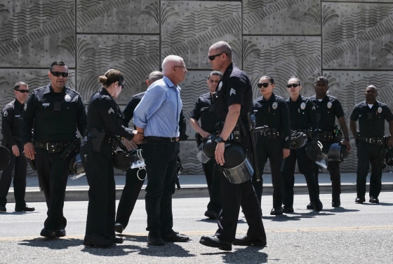 Image: Los Angeles City Councilman Mike Bonin is handcuffed