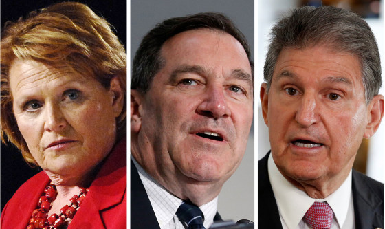 Democratic Sens. Heidi Heitkamp, Joe Donnelly, and Joe Manchin