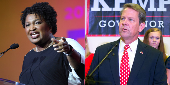 Democrat Stacy Abrams and Republican Brian Kemp.