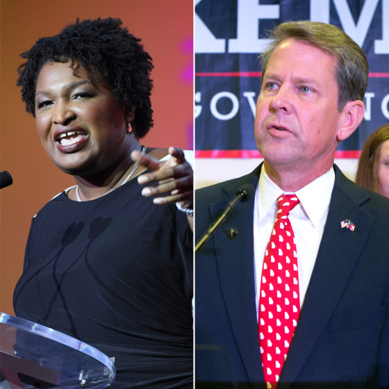 Democrat Stacy Abrams and Republican Brian Kemp.