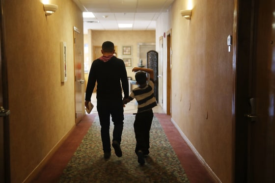 Image: Reunited migrant family