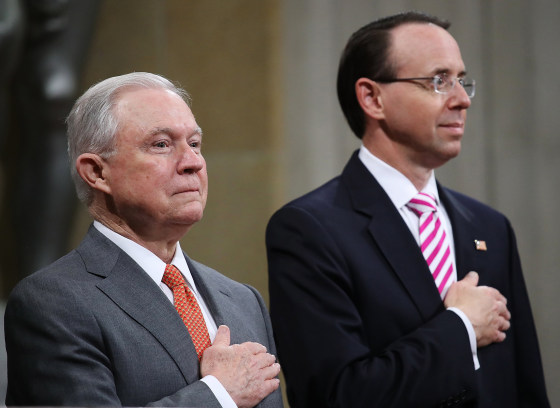Image: Attorney General Jeff Sessions and Deputy Attorney General Rod Rosenstein