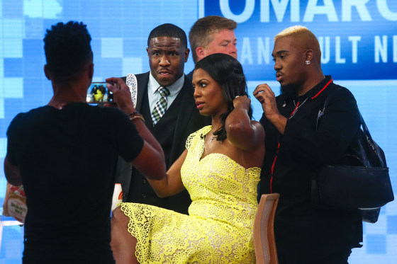 Image: Omarosa Manigualt-Newman gets her hair done before promoting her new book