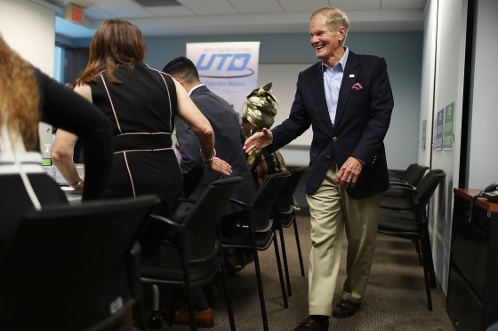 Image: Florida Sen. Bill Nelson Meets With Education Leaders At Campaign Event
