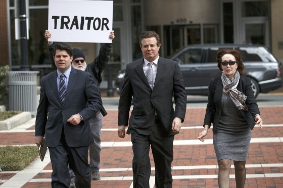 Image: Former Trump Campaign Manager Paul Manafort in Alexandria federal courthouse for arraignment on charges discovered during the special council's Russia investigation