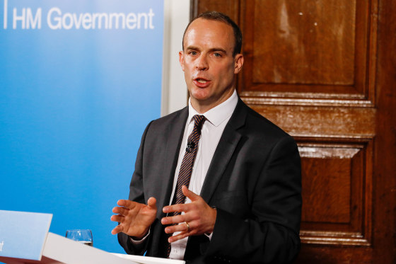 British Government Brexit secretary Dominic Raab statement