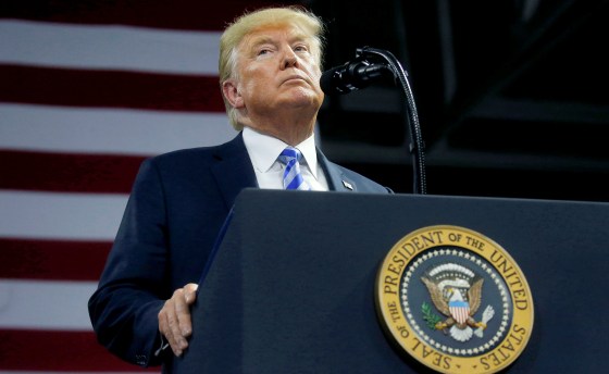 Image: U.S. President Donald Trump speaks at a Make America Great Again rally at the Civic Center in Charleston, West Virginia, U.S.