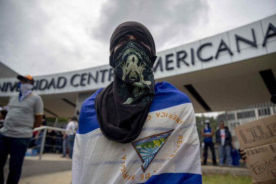 Image: University students protest in Managua