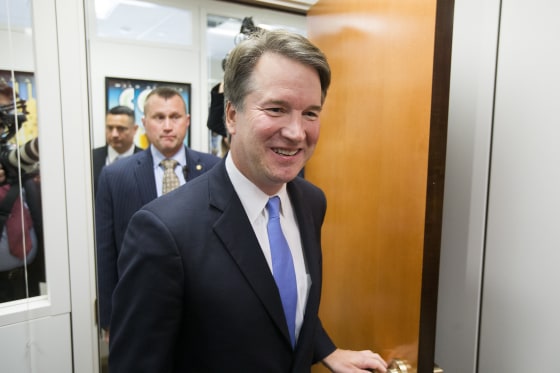 Image: Nominee to be a Supreme Court justice Brett Kavanaugh meets with Republican Senator from Alaska Lisa Murkowski
