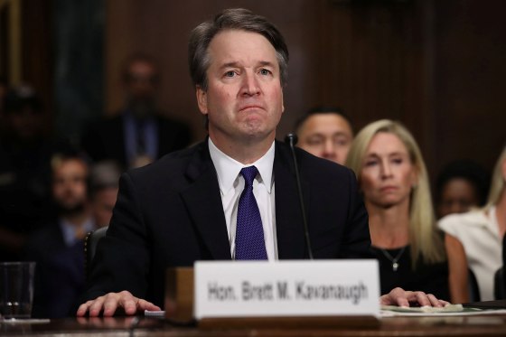 Image: Judge Brett Kavanaugh testifies before the Senate Judiciary Committee during his Supreme Court confirmation hearing in the Dirksen Senate Office Building on Capitol Hill in Washington