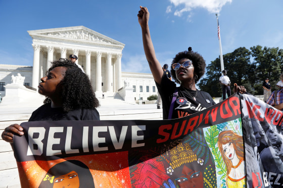 Image: Activists hold a protest march and rally in opposition to U.S. Supreme Court nominee Brett Kavanaugh in Washington