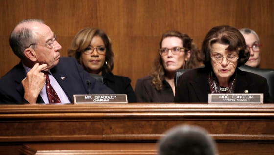 Image: Members of U.S. Senate Judiciary Committee meet to vote on Kavanaugh Supreme Court nomination on Capitol Hill in Washington