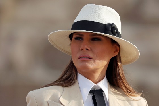 Image: U.S. first lady Melania Trump tours the pyramids of Egypt in Cairo