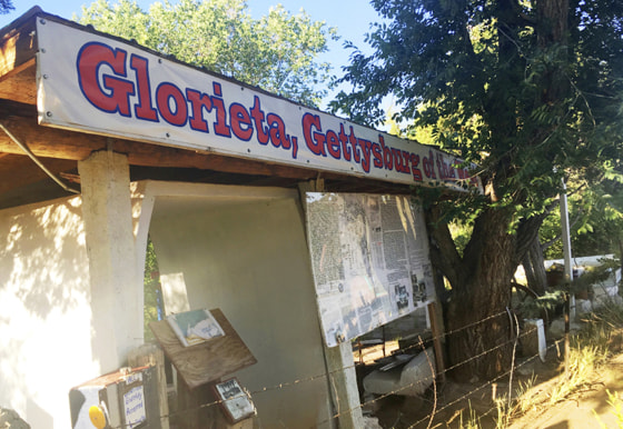 A makeshift memorial to Hispanic Civil War Union soldiers who fought in the Battle of Glorieta Pass