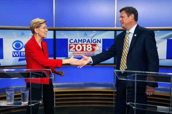 Image: Elizabeth Warren, Geoff Diehl