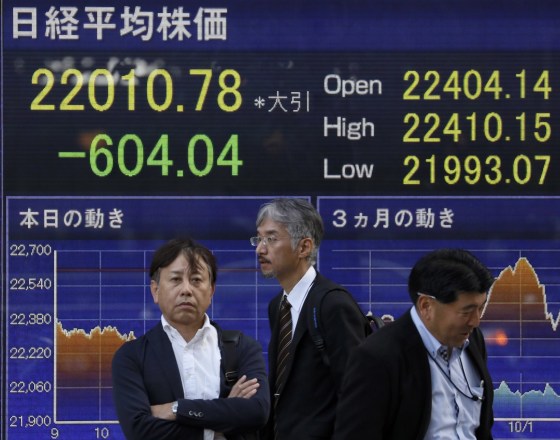 Image: Tokyo stock tumbled over 600 points