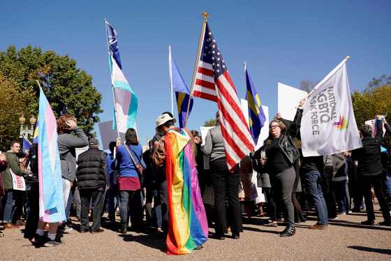 Image: Transgender rights activists protest at the White House in Washington