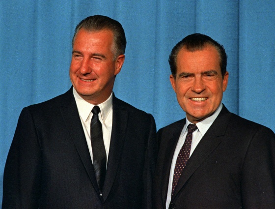 Sipro T. Agnew is shown with then President-Elect Richard M. Nixon in this 1968 file photo.