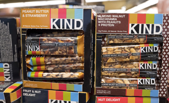 Kind snack bars on display at a supermarket in New York on Feb. 9, 2017.