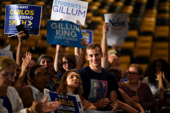 Image: Supporters at a Get Out the Vote rally at the University of Central Florida