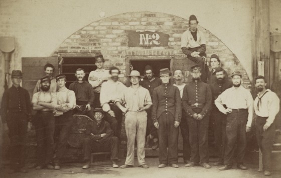 Captured Union soldiers outside of a cell at Castle Pickney in Charleston