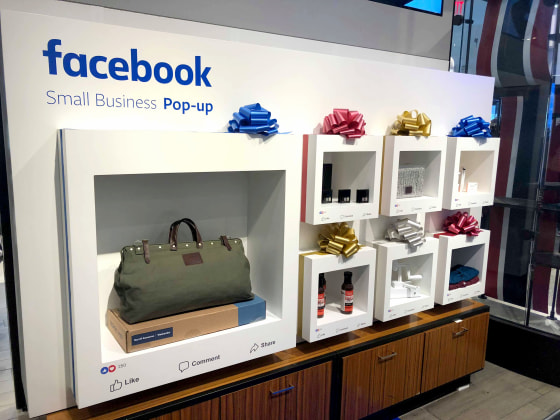 Facebook has partnered with Macy's to create pop-up shops inside select locations this holiday season.