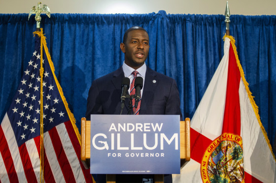 Florida gubernatorial candidate Andrew Gillum holds a press conference on Nov. 10, 2018 in Tallahassee, Florida.