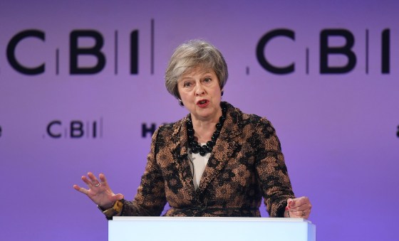 Image: Prime Minister Theresa May delivers speech at CBI Conference