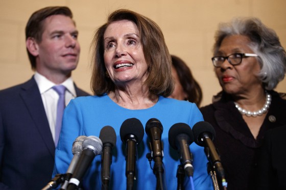 Image: Nancy Pelosi, Eric Swalwell, Joyce Beatty
