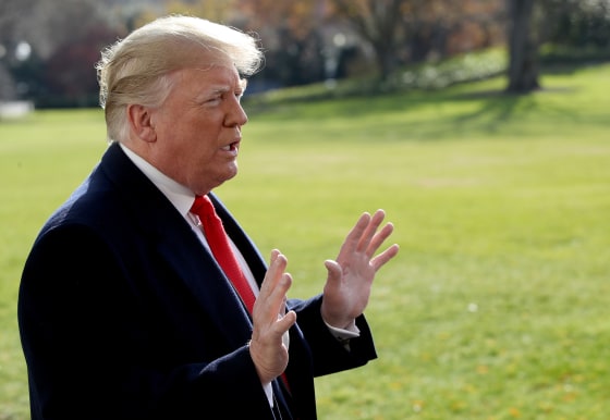 President Donald Trump answers questions from the press while departing the White House on Nov. 29, 2018.