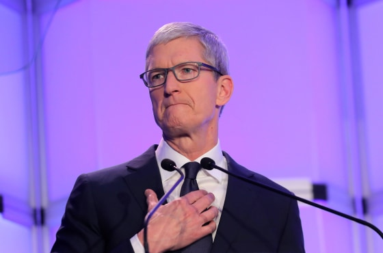 Image: Apple CEO Tim Cook speaks at Anti-Defamation League's \"Never is Now\" summit in New York