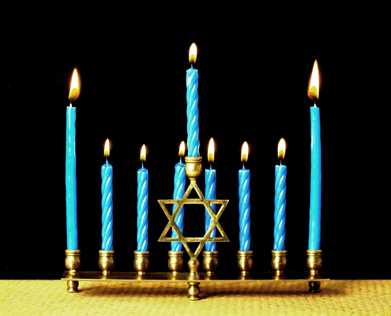 Image: Close up of menorah in studio
