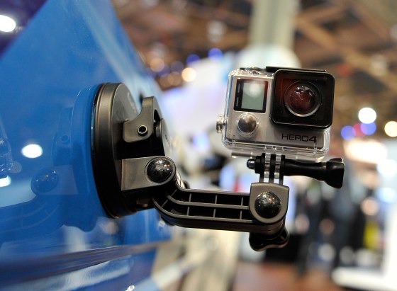 Newest A GoPro Hero 4 camera at the 2015 International CES at the Las Vegas Convention Center in 2015.