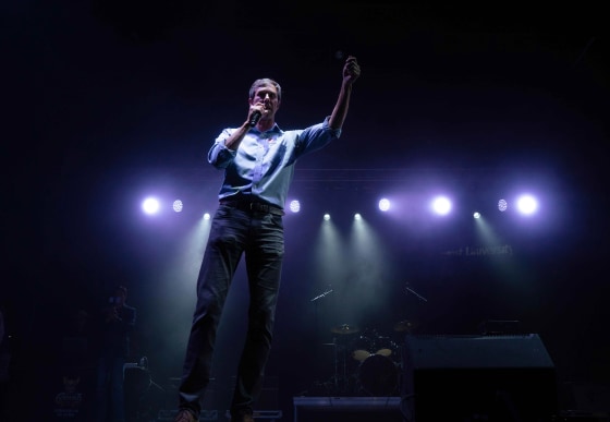 Texas Congressman Beto O'Rourke gives his concession speech during the election night party in El Paso