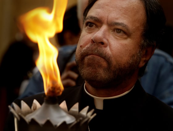 Image: Auxiliary Bishop Alexander Salazar, Director of the Department of Justice and Peace holds the Antor