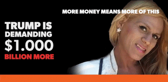 United We Dream's ad campaign titled "No More Money for ICE and CBP" located in Times Square.