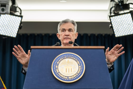 Image: Fed Chair Powell announces a quarter percent interest rate hike