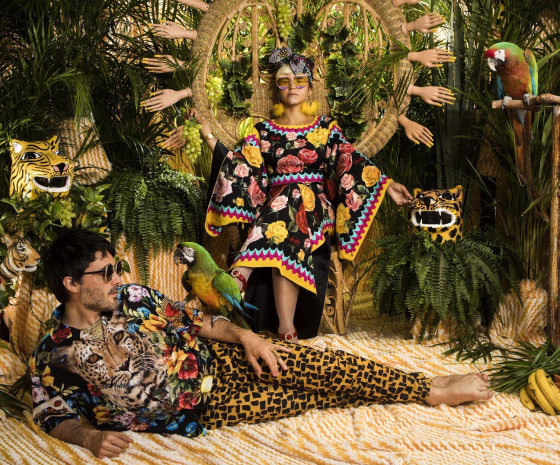 Simon Mejia (left) and Li Samuet (right) from Colombian band Bomba Estereo.