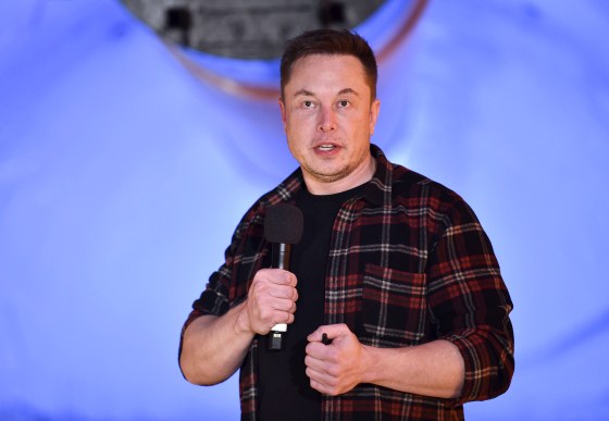 Image: Elon Musk speaks at an event for The Boring Company Hawthorne test tunnel in Hawthorne, California, on Dec. 18, 2018.