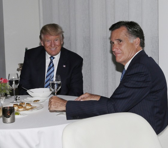 President-elect Donald Trump and Mitt Romne at Dinner