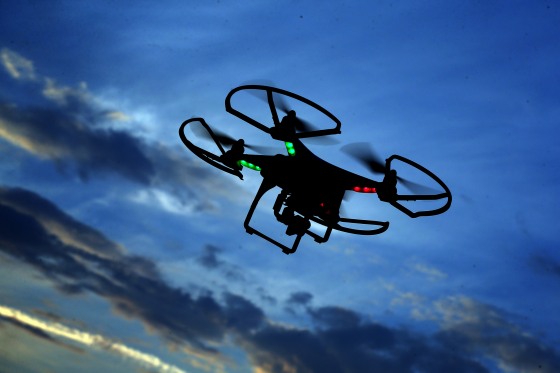 Image: A drone flies in New York in 2015.