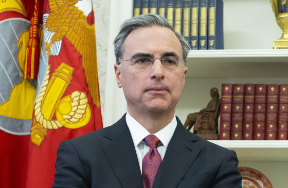 White House Counsel Pat Cipollone attends a meeting in the Oval Office