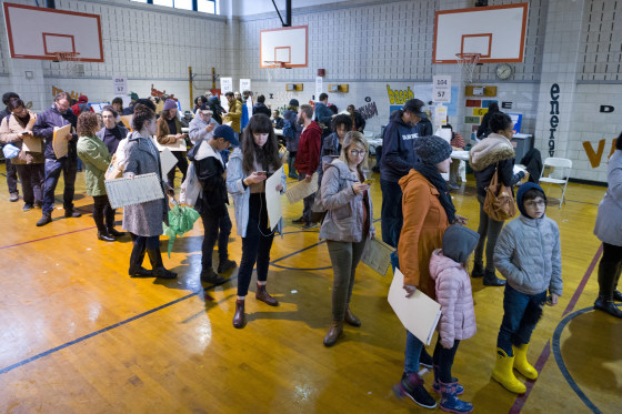 Voters stand in line to cast their ballots on Nov. 6, 2018, in Brooklyn, New York.