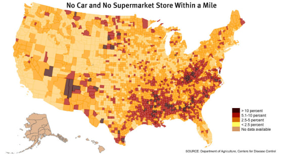 Food deserts map