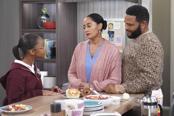 Image: Marsai Martin, Tracee Ellis Ross, and Anthony Anderson in a scene from ABC's \"black-ish.\"