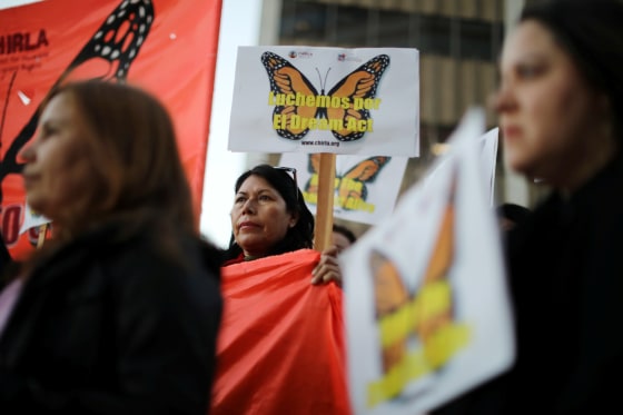 Protesters rally for immigration reform for DACA recipients and a new Dream Act in Los Angeles