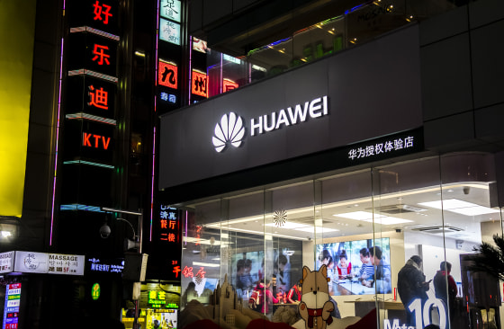 A store of the Chinese brand Huawei in Shanghai, China, on Feb. 23, 2018 (