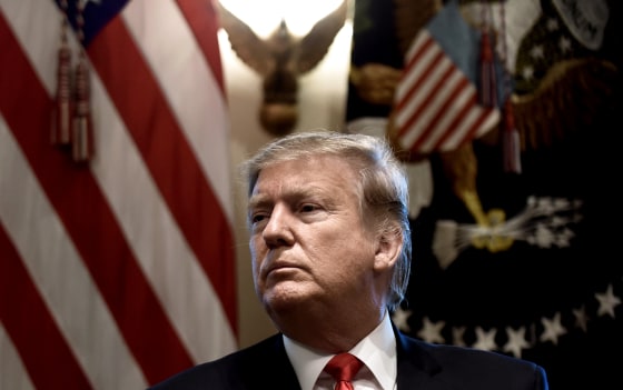 Image: President Donald Trump attends a meeting at the White House on Feb. 1, 2019.
