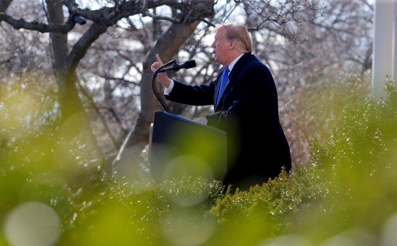 Image: U.S. President Trump declares national emergency while speaking about southern border security at the White House in Washington