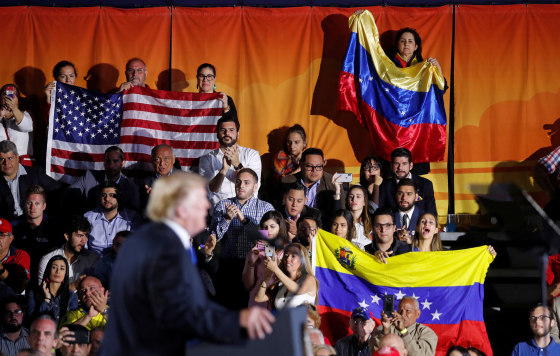 President Donald Trump speaks about the crisis in Venezuela during a visit to Florida International University in Miami